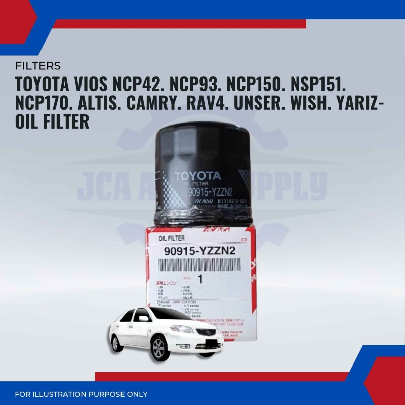 Toyota Vios NCP42. NCP93. NCP150. NSP151. NCP170. Altis. Camry. Rav4. Unser. Wish. Yaris-Oil Filter-90915-YZZN2