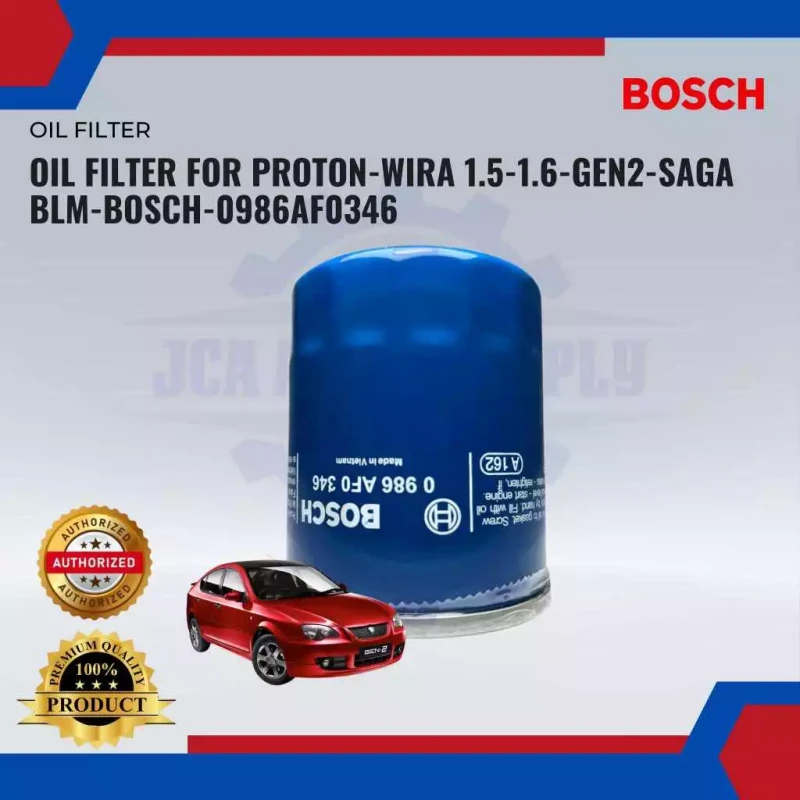 Bosch Oil Filter-Proton Wira 1.5-1.6-Gen2-Saga Blm-0986AF0346