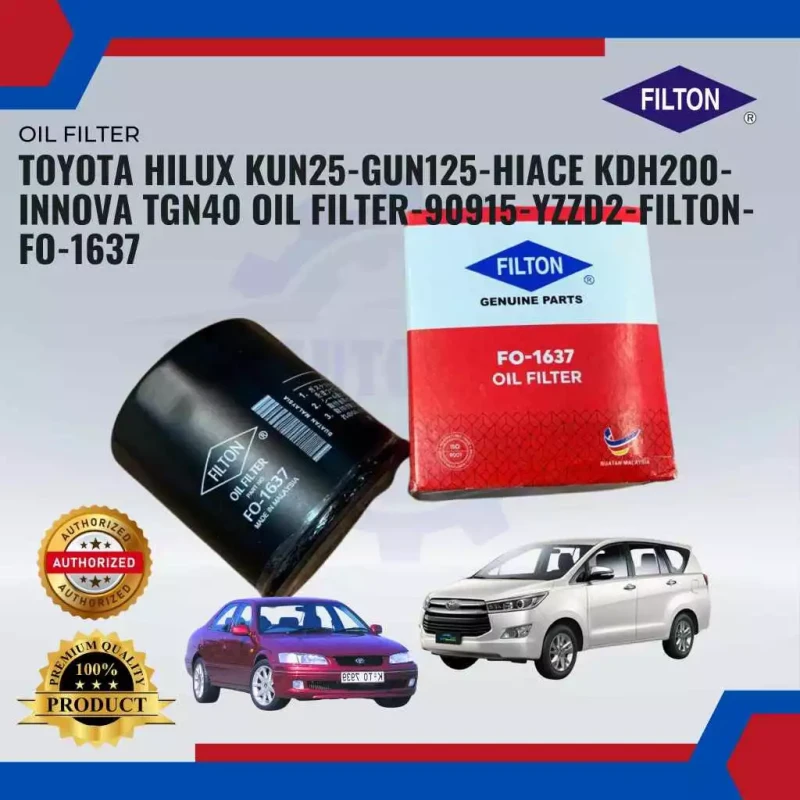 Oil Filter-Toyota Hilux Kun25-Gun125-Hiace KDH200-Innova TGN40-90915-YZZD2-Filton-FO-1637