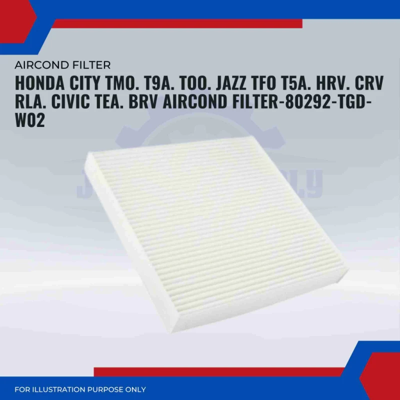 Aircond Filter-Honda City TMO. T9A. TOO. Jazz TFO T5A. HRV. CRV RLA. Civic TEA. BRV-80292-TGD-W02