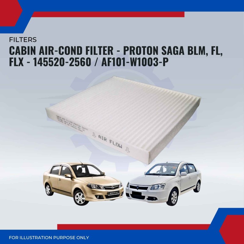 Cabin Air-Cond Filter-Proton Saga Blm-Fl-Flx-Savvy-145520-2560-AF101-W1003-P