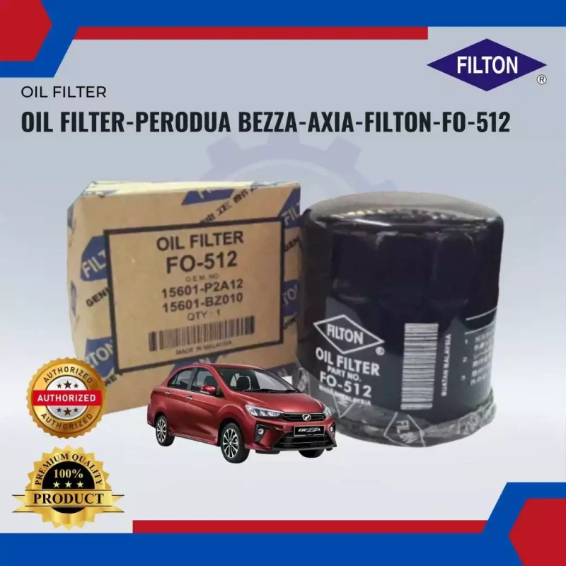 Oil Filter-Filton-Perodua Axia 1.0, Aruz, Bezza. Myvi, Ativa-FO-512
