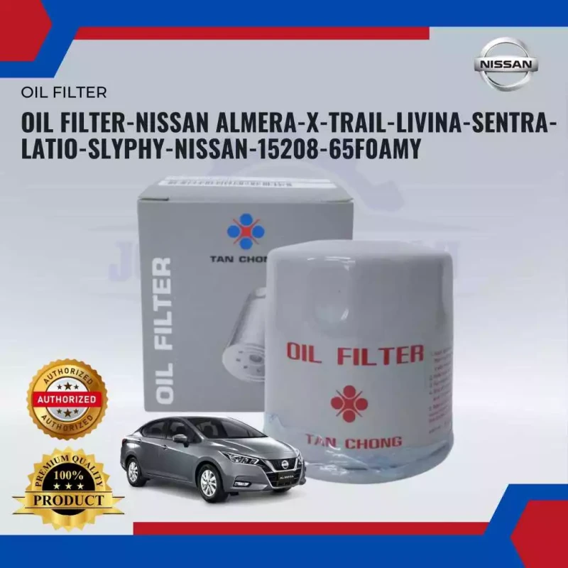 Oil Filter-Nissan Almera-X-Trail-Livina-Sentra-Latio-Slyphy-Tan Chong (15208-65F0AMY)